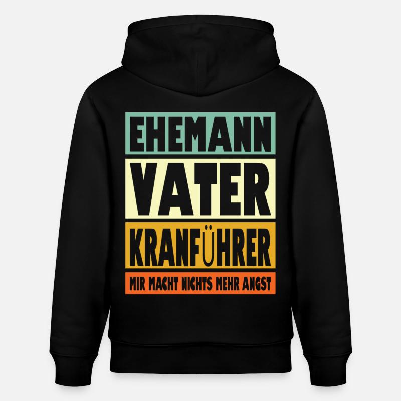 Kranführer Vater Ehemann Held - Stanley/Stella Unisex Bio-Hoodie CRUISER  - Schwarz
