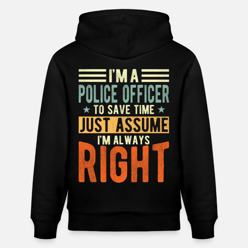 Policier - Sweat à capuche bio CRUISER Stanley/Stella Unisexe - noir