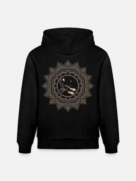 Skorpion Tierkreiszeichen Mandala - Stanley/Stella Unisex Bio-Hoodie CRUISER  - Schwarz