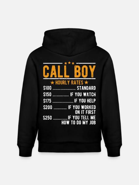 Call Boy hourly wage - Stanley/Stella CRUISER Unisex Organic Hoodie - black