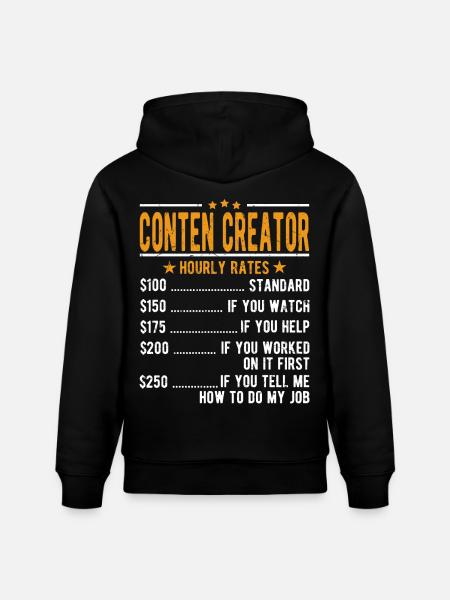 Contlen Creator Stundenlohn - Stanley/Stella Unisex Bio-Hoodie CRUISER  - Schwarz