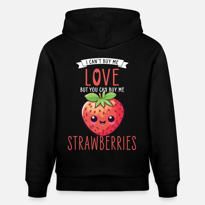 Fraise Kawaii - Sweat à capuche bio CRUISER Stanley/Stella Unisexe - noir
