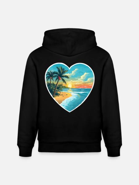Beach Love - Stanley/Stella CRUISER Unisex Organic Hoodie - black