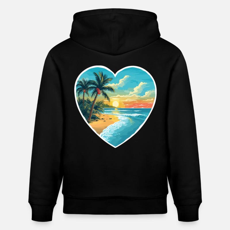 Amour de la plage - Sweat à capuche bio CRUISER Stanley/Stella Unisexe - noir
