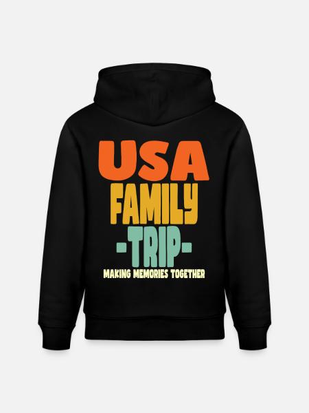 USA Family Trip Vacations - Stanley/Stella CRUISER Unisex Organic Hoodie - black