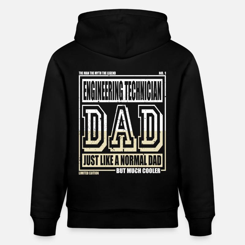 Engineering Technician Dad Gift - Stanley/Stella CRUISER Unisex Organic Hoodie - black