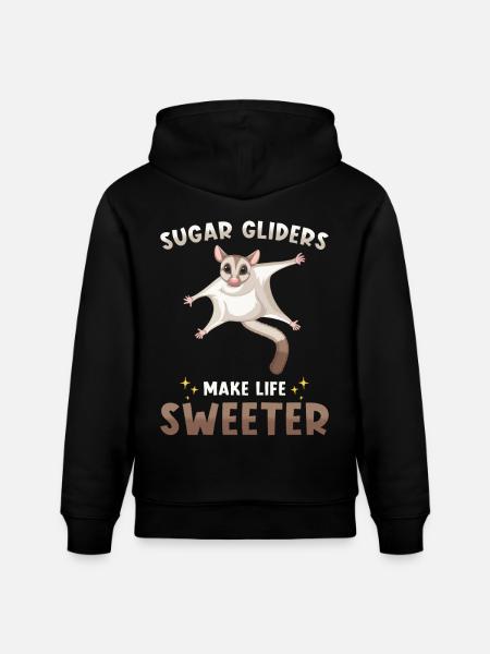 Sugar Glider Saying - Stanley/Stella CRUISER Unisex Organic Hoodie - black