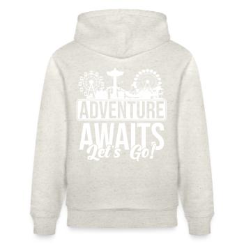 Vergnügungspark Volksfest Familienausflug - Stanley/Stella Unisex Bio-Hoodie CRUISER  - Beige meliert - Hinten - Alina (178cm)