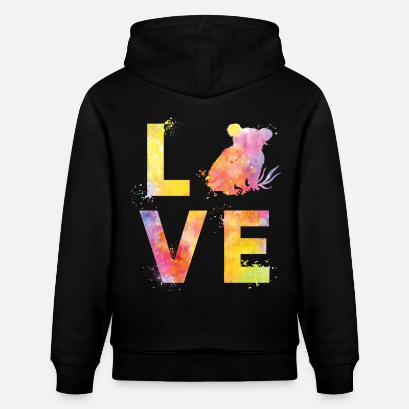 Amour Koala - Sweat à capuche bio CRUISER Stanley/Stella Unisexe - noir