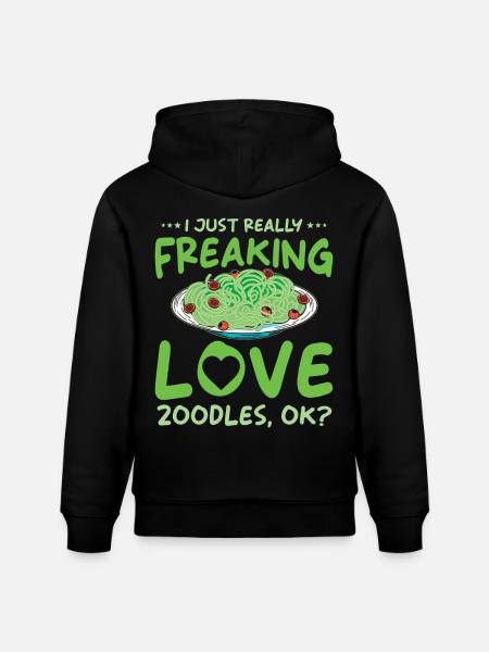Zoodles Zucchini Pasta Saying - Stanley/Stella CRUISER Unisex Organic Hoodie - black