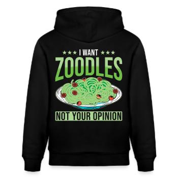 Zoodles Zucchini Pasta Saying - Stanley/Stella CRUISER Unisex Organic Hoodie - black - Back - Alina (178cm)