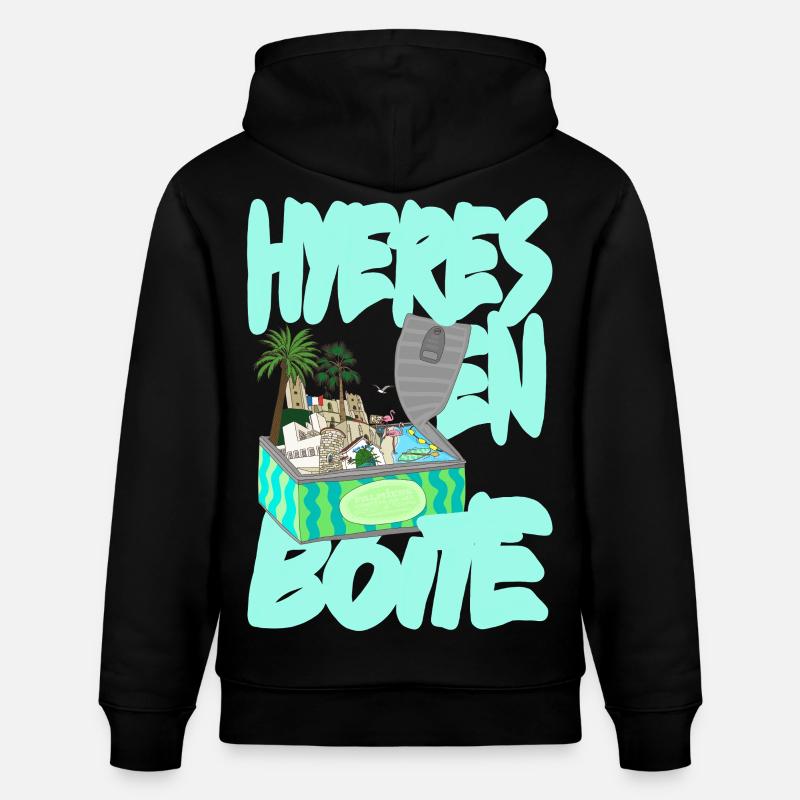 Hyeres en Boite - Sweat à capuche bio CRUISER Stanley/Stella Unisexe - noir