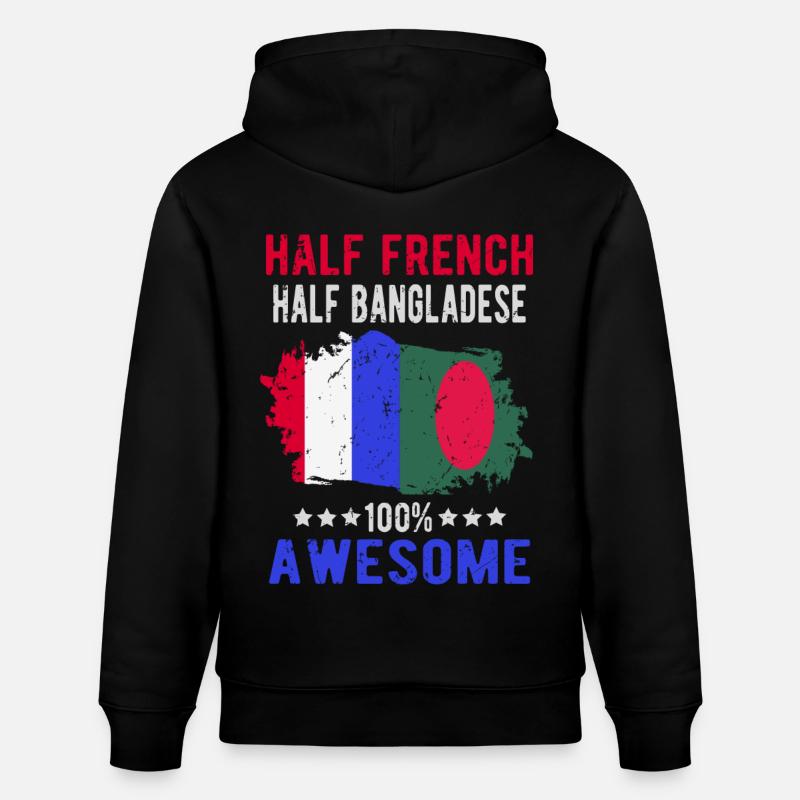 Moitié Français moitié bangladais - Sweat à capuche bio CRUISER Stanley/Stella Unisexe - noir