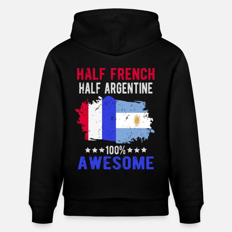 Moitié Français moitié Argentine - Sweat à capuche bio CRUISER Stanley/Stella Unisexe - noir
