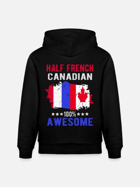 Half French Half Canadian - Stanley/Stella CRUISER Unisex Organic Hoodie - black
