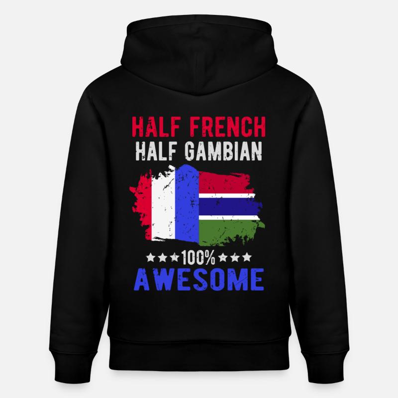 Moitié Français moitié gambien - Sweat à capuche bio CRUISER Stanley/Stella Unisexe - noir
