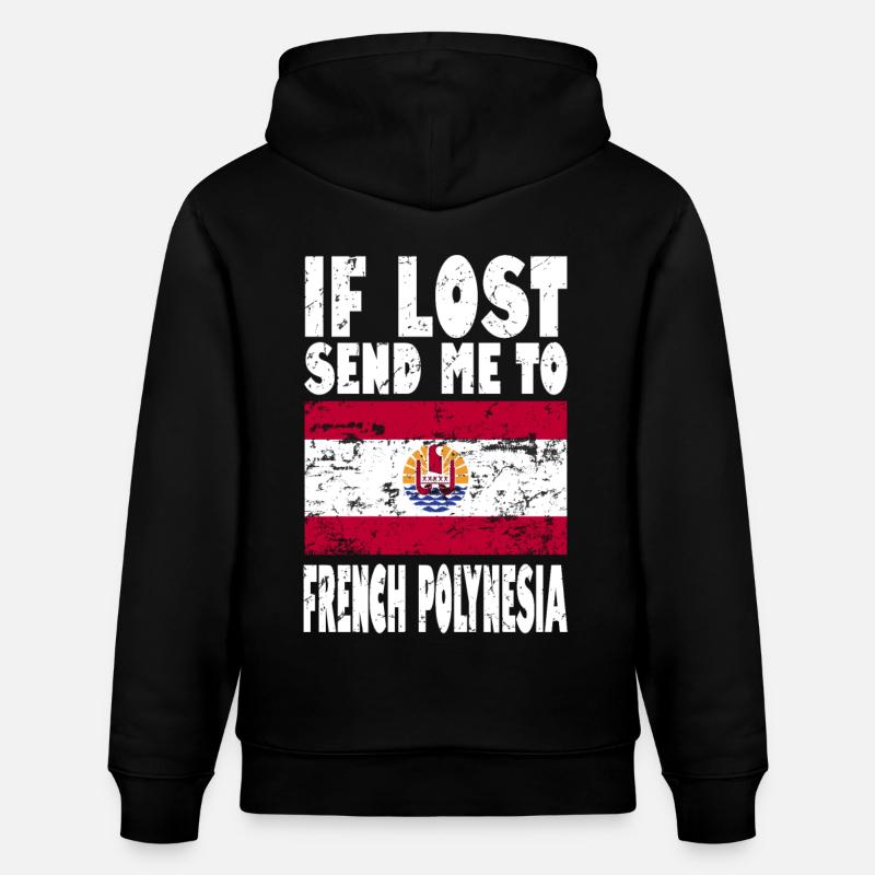 Français Drapeau de la Polynésie - Sweat à capuche bio CRUISER Stanley/Stella Unisexe - noir