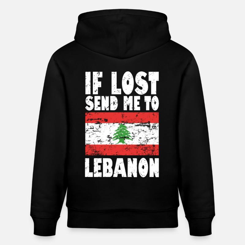 Drapeau du Liban - Sweat à capuche bio CRUISER Stanley/Stella Unisexe - noir