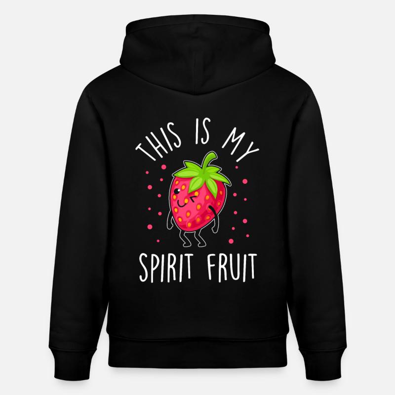 Erdbeere lustiger Spruch - Stanley/Stella Unisex Bio-Hoodie CRUISER  - Schwarz