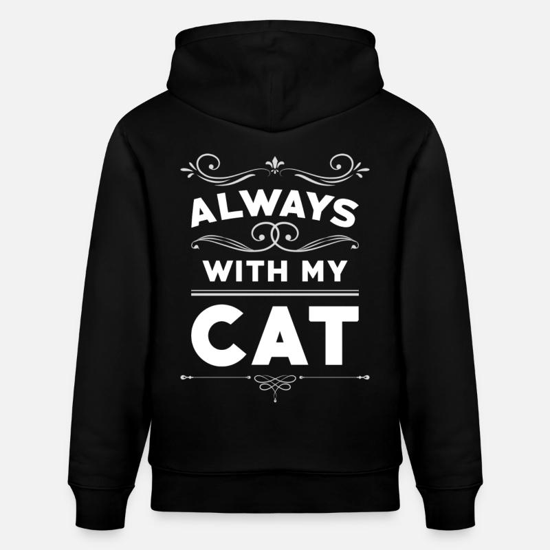 Toujours avec mon chat - Sweat à capuche bio CRUISER Stanley/Stella Unisexe - noir