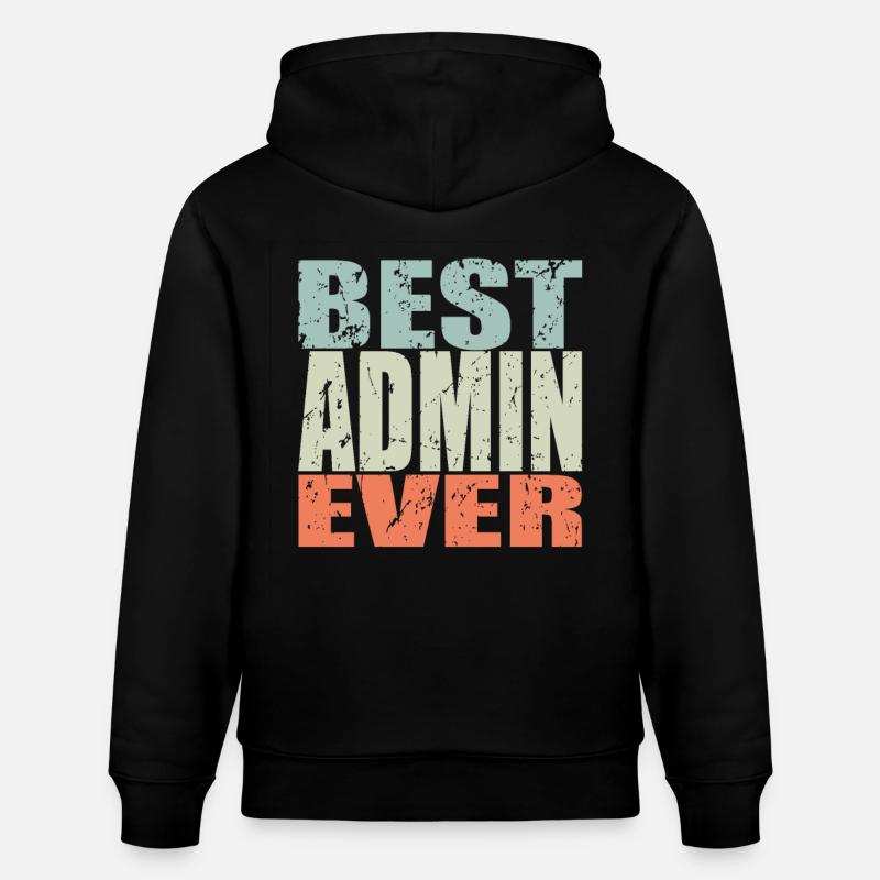 Best Admin ever Admin Geschenk - Stanley/Stella Unisex Bio-Hoodie CRUISER - Schwarz