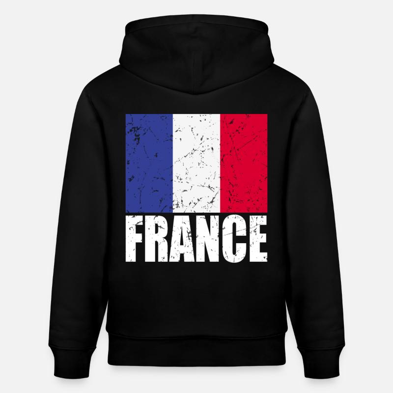 Français drapeau - Sweat à capuche bio CRUISER Stanley/Stella Unisexe - noir