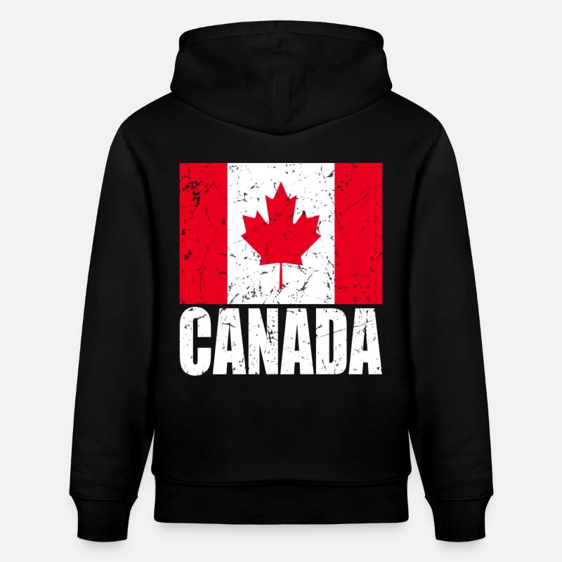 Drapeau du Canada - Sweat à capuche bio CRUISER Stanley/Stella Unisexe - noir