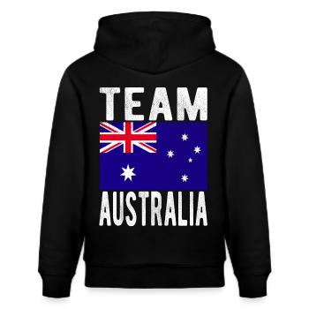 Australien Fahne - Stanley/Stella Unisex Bio-Hoodie CRUISER  - Schwarz - Hinten - Alina (178cm)