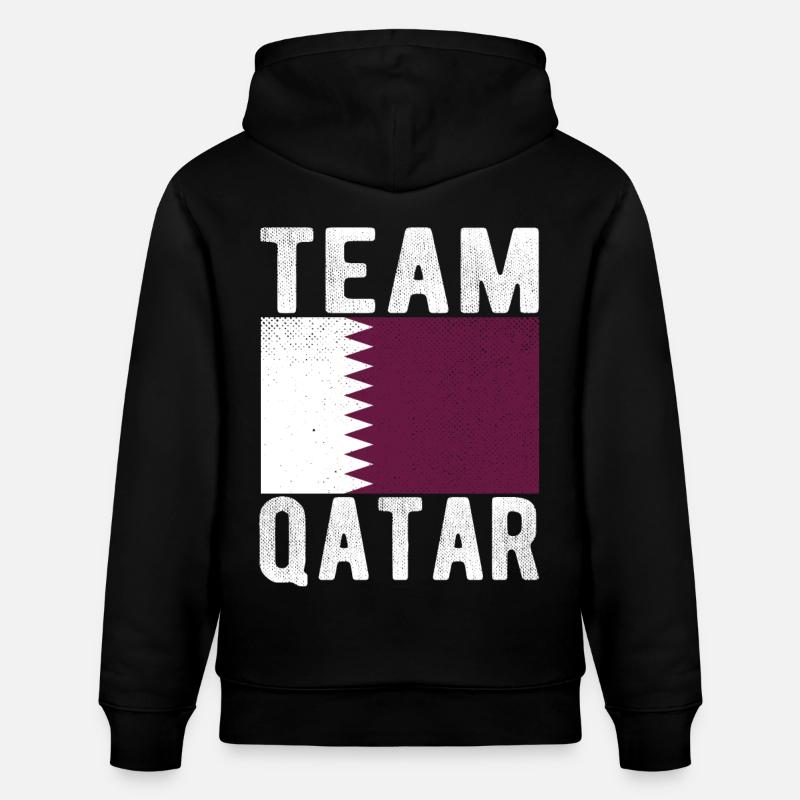 Drapeau du Qatar - Sweat à capuche bio CRUISER Stanley/Stella Unisexe - noir