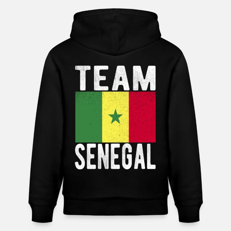 Drapeau du Sénégal - Sweat à capuche bio CRUISER Stanley/Stella Unisexe - noir