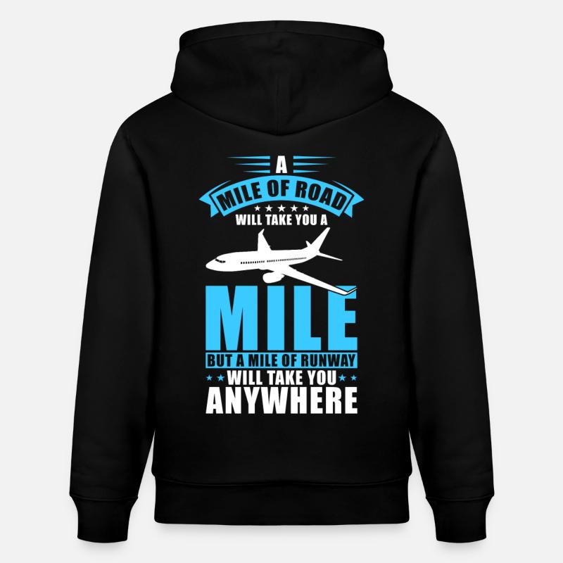 Pilot Flugzeug Geschenk - Stanley/Stella Unisex Bio-Hoodie CRUISER  - Schwarz