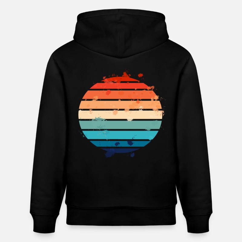 Éclaboussures Rétro Coucher de Soleil - Sweat à capuche bio CRUISER Stanley/Stella Unisexe - noir