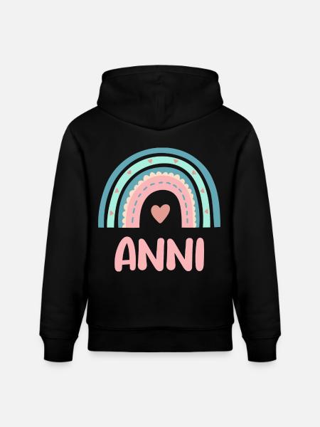 Anni Name Rainbow Baby - Stanley/Stella CRUISER Unisex Organic Hoodie - black