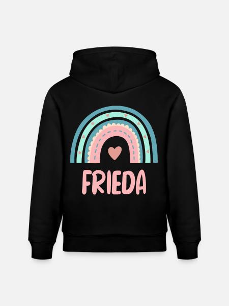 Frieda Name Rainbow Baby - Stanley/Stella CRUISER Unisex Organic Hoodie - black