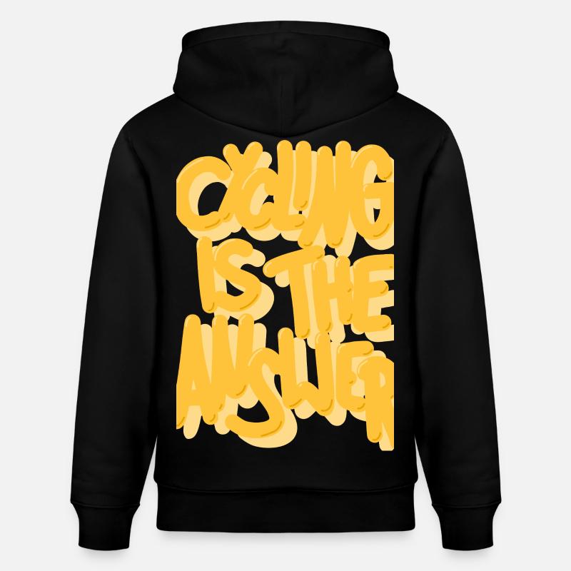 Cycling is the answer gelb - Stanley/Stella Unisex Bio-Hoodie CRUISER  - Schwarz