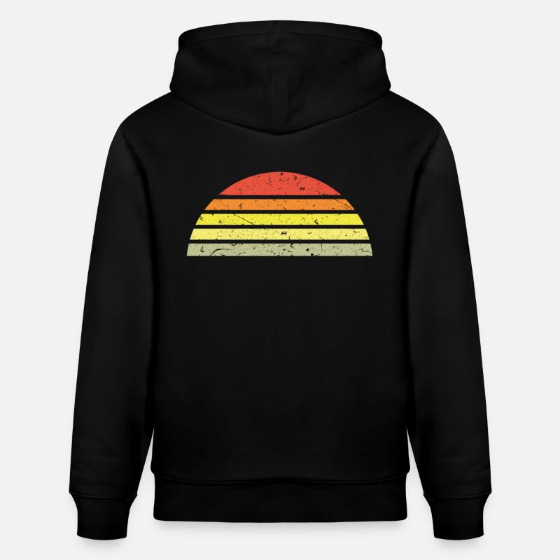Rétro demi-cercle coucher de soleil - Sweat à capuche bio CRUISER Stanley/Stella Unisexe - noir