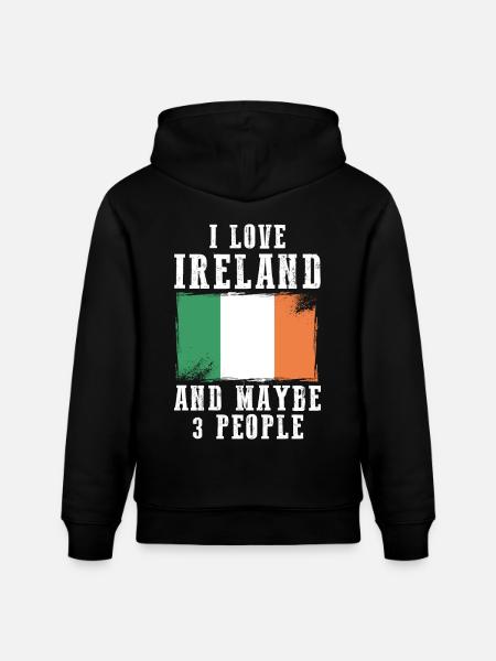 Irland flag Irske irske morsomme ordtak - Stanley/Stella CRUISER økologisk unisex-hettegenser - svart
