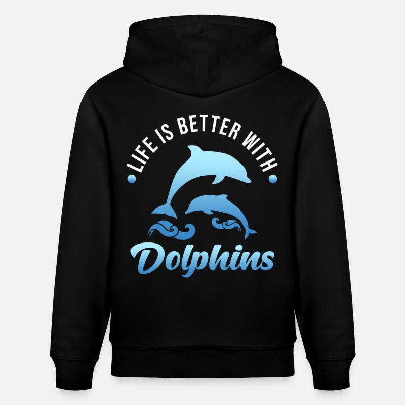 dolphin - Stanley/Stella CRUISER Unisex Organic Hoodie - black
