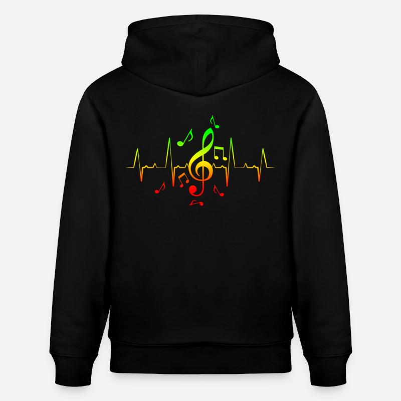 Reggae Music Note Hearbeat - Sweat à capuche bio CRUISER Stanley/Stella Unisexe - noir