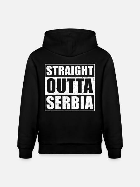 Straight outta Serbia - Stanley/Stella CRUISER Unisex Organic Hoodie - black