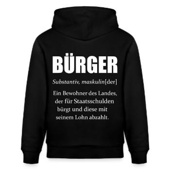 Bürger Definition - Stanley/Stella Unisex Bio-Hoodie CRUISER  - Schwarz - Hinten - Alina (178cm)