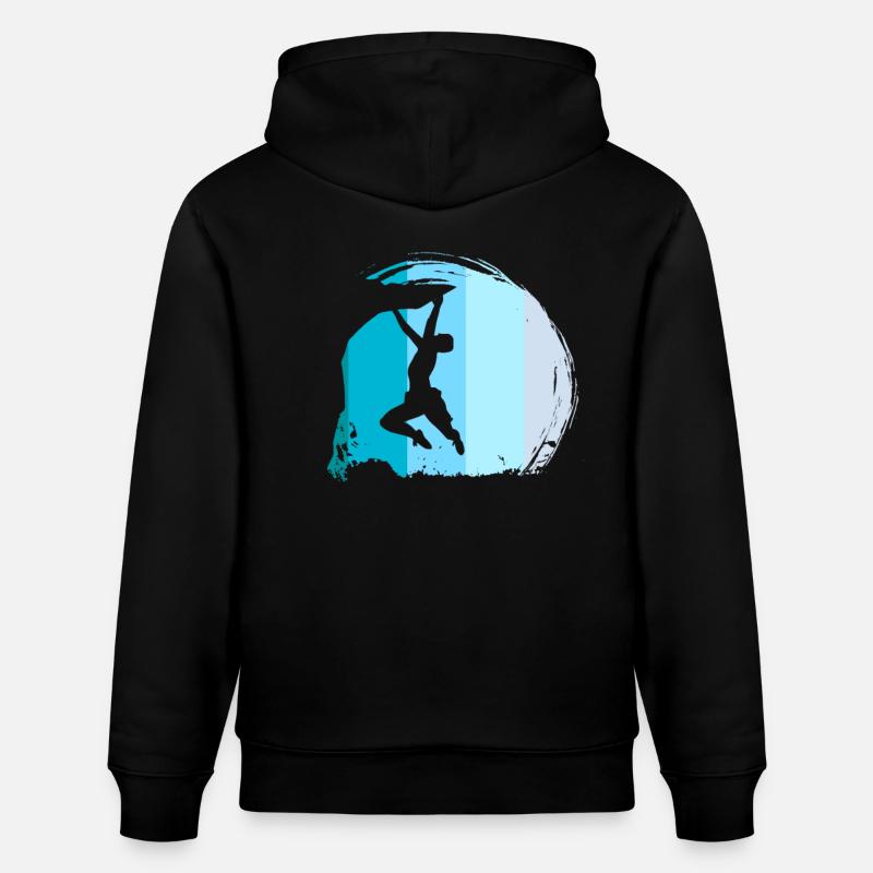 Klettern Kletterer Boulderer Retro - Stanley/Stella Unisex Bio-Hoodie CRUISER  - Schwarz