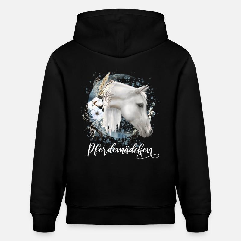 Pferdemädchen Pferde Geschenk Mädchen - Stanley/Stella Unisex Bio-Hoodie CRUISER  - Schwarz