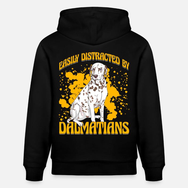 Facilement distrait mes Dalmatiens - Sweat à capuche bio CRUISER Stanley/Stella Unisexe - noir