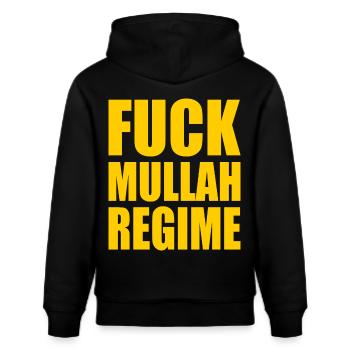 Fuck mullah regime iran - Stanley/Stella Unisex Bio-Hoodie CRUISER  - Schwarz - Hinten - Alina (178cm)