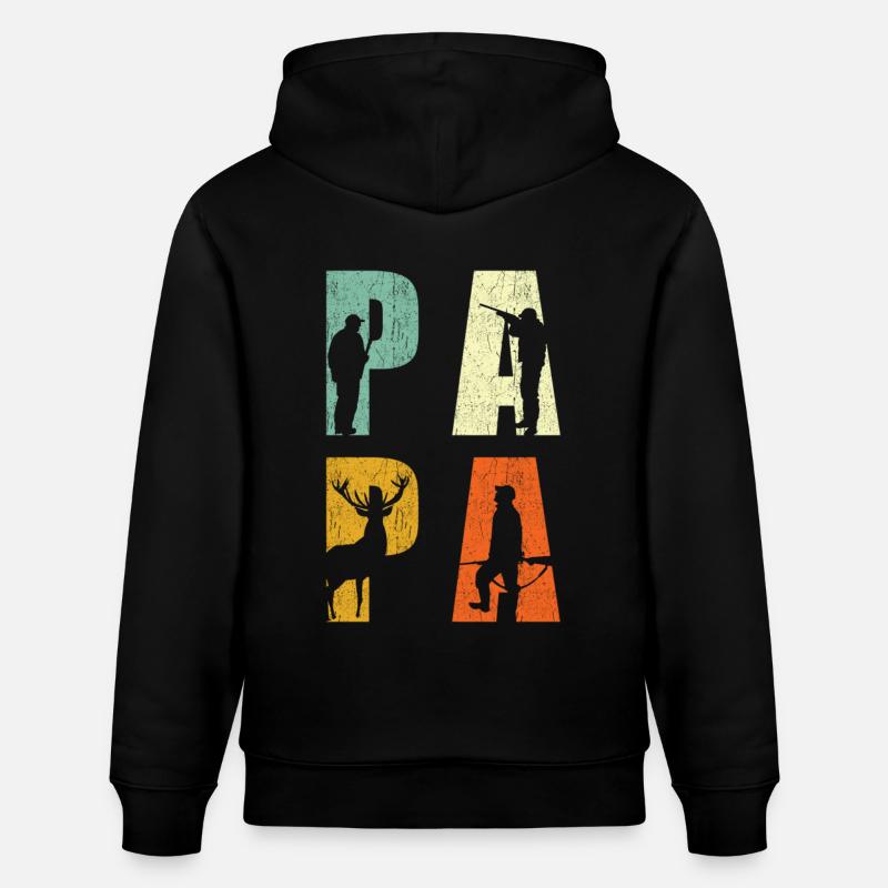 Chasseur papa chasse père cadeau - Sweat à capuche bio CRUISER Stanley/Stella Unisexe - noir