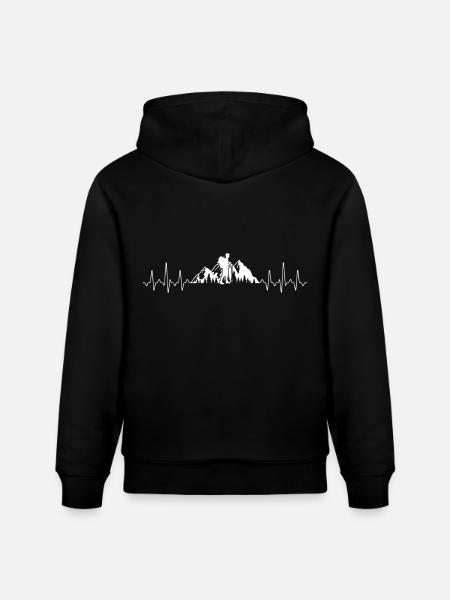 Wandern Herzschlag - Stanley/Stella Unisex Bio-Hoodie CRUISER  - Schwarz