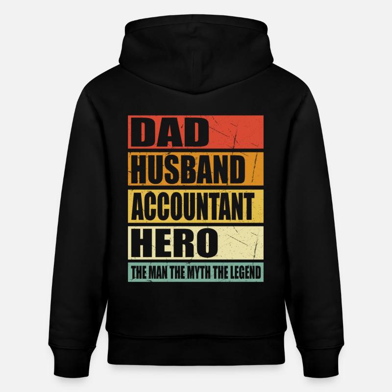 Père Mari Comptable Héros - Sweat à capuche bio CRUISER Stanley/Stella Unisexe - noir