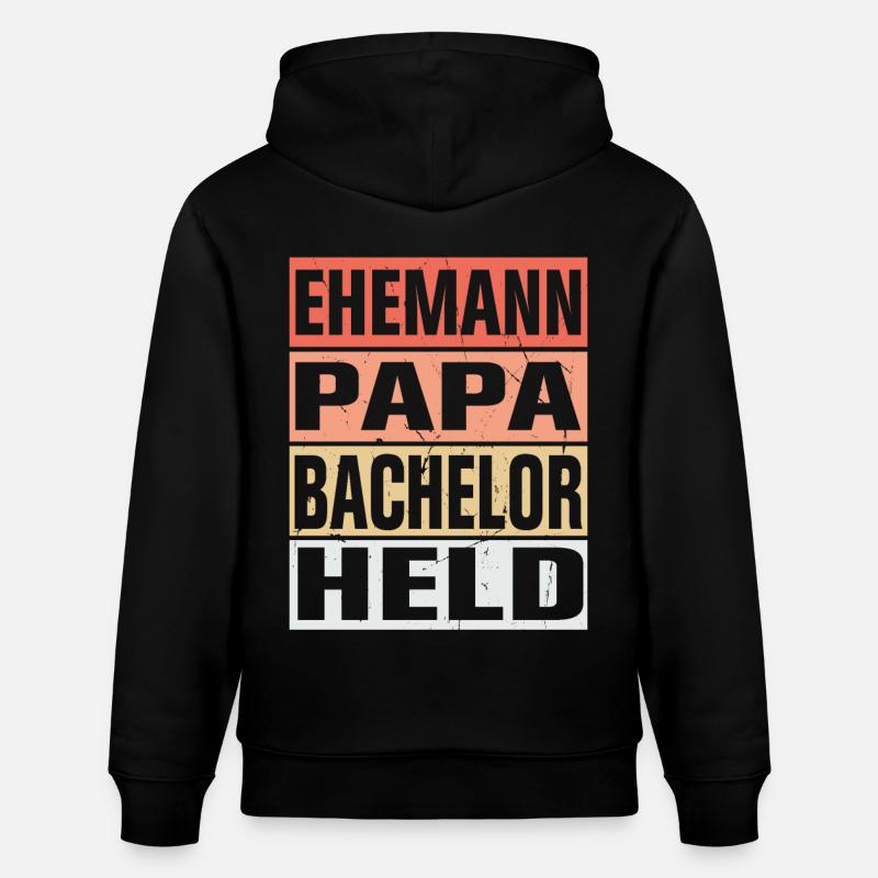 Bachelor Vater Ehemann Held - Stanley/Stella Unisex Bio-Hoodie CRUISER  - Schwarz