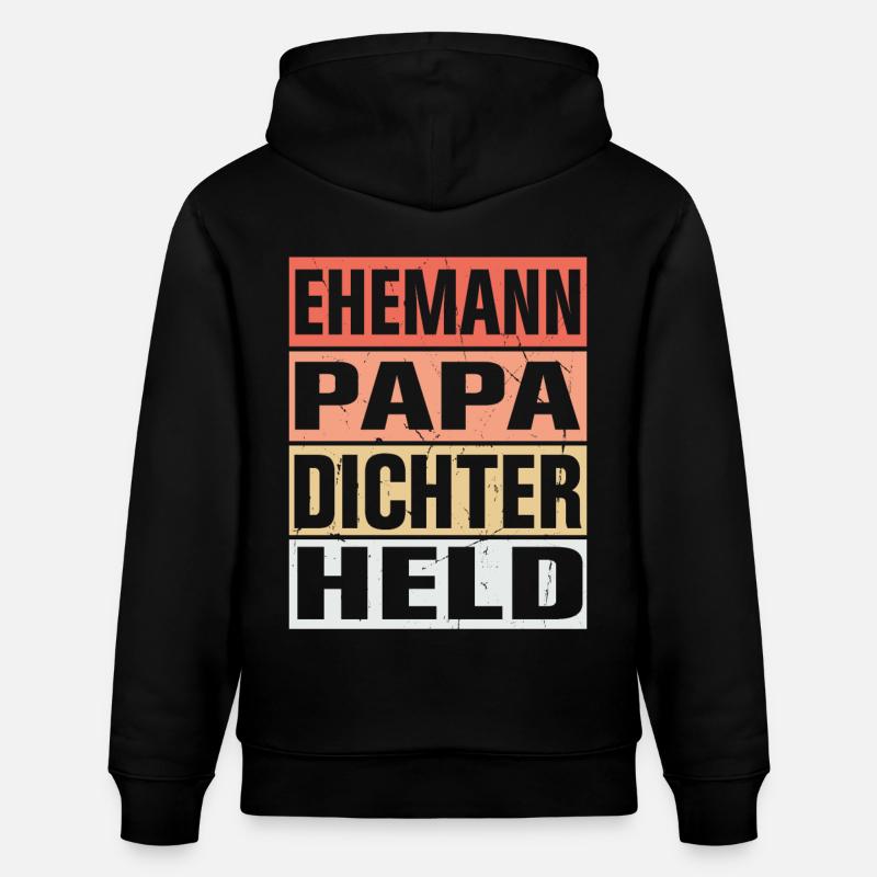 Dichter Vater Ehemann Held - Stanley/Stella Unisex Bio-Hoodie CRUISER  - Schwarz